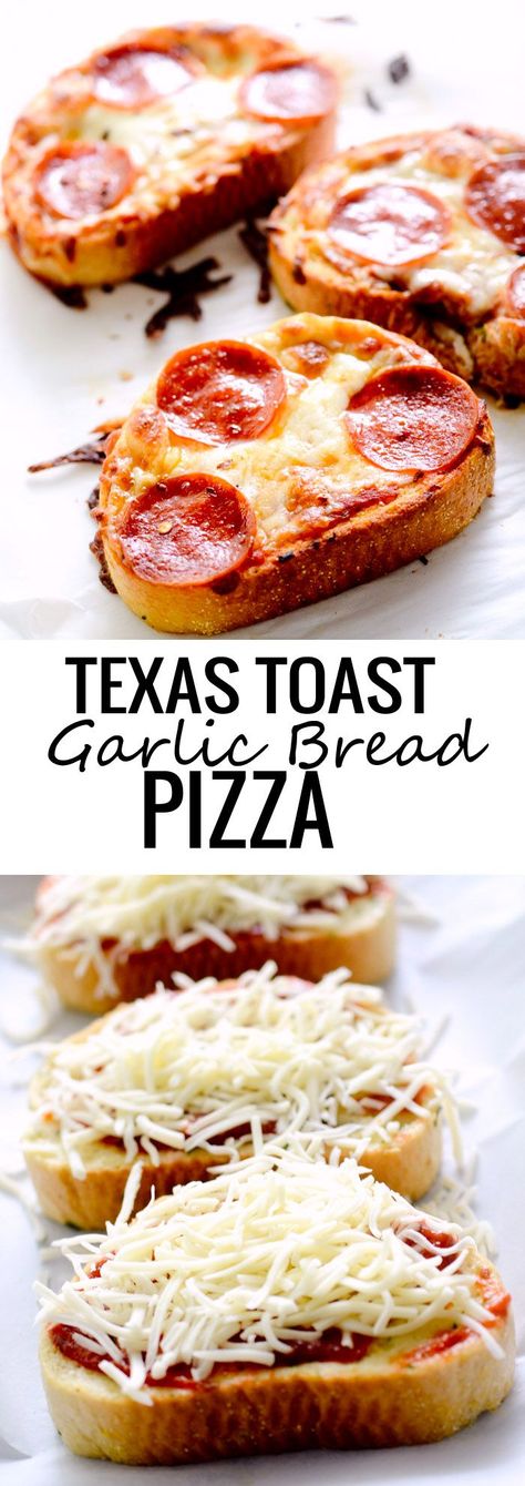 Texas Toast Garlic Bread Pizza - Recipe Diaries Garlic Bread Pizza Texas Toast, Pizza Texas Toast, Garlic Toast Pizza, Texas Toast Pizza, Pizza Recipies, Toast Garlic Bread, Texas Toast Garlic Bread, Lazy Meals, Garlic Bread Pizza