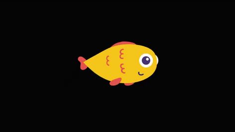 Fish Gif Animation, Fish Animation, Fish Gif, Swimming Cartoon, Line Animation, Yellow Fish, Illustration Story, Frame By Frame Animation, Cartoon Fish