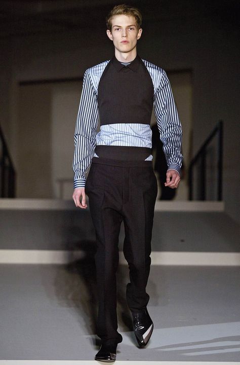 FW 2008 Menswear | PRADA Prada Menswear, Architectural Structure, Denim T Shirt, Menswear Fashion Show, Menswear Fashion, Prada Men, Lacing Sneakers, Fine Jewelry Collection, Boots And Sneakers