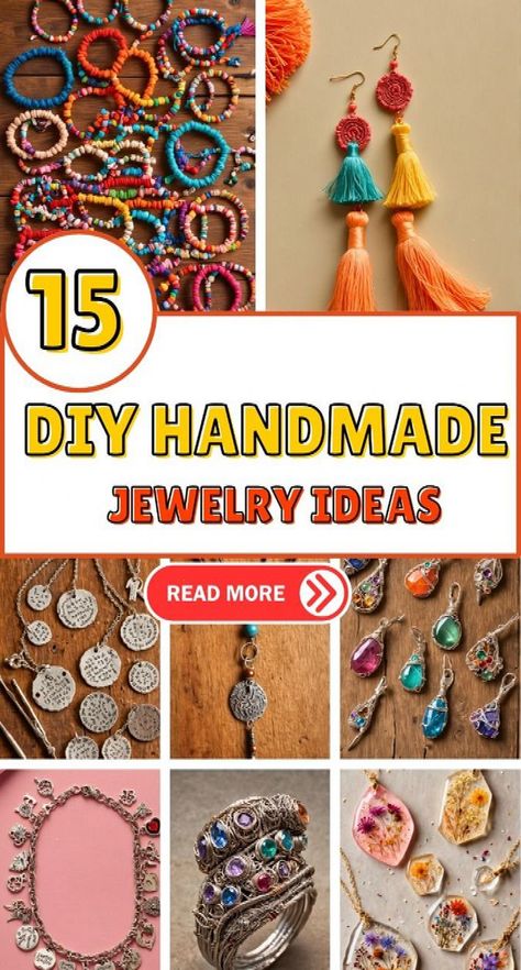 Discover 15 easy and beautiful handmade jewelry ideas that you can create right at home! From beaded bracelets to wire-wrapped rings, these DIY projects are perfect for beginners and seasoned crafters alike. Click to get inspired and start crafting your own unique pieces today! #Making #Unleashing #Wire #StatementJewelry #Creativity #Art #The #Jewelry #JewelryLovers #HandmadeJewelry #of #JewelryAddict Handmade Jewelry Diy Bracelets, Easy Jewelry Making Ideas, Handmade Jewelry Ideas, Making Jewelry For Beginners, Boho Jewelry Diy, Diy Jewelry Making Tutorials, Wrapped Rings, Shrink Art, Wire Jewelry Making