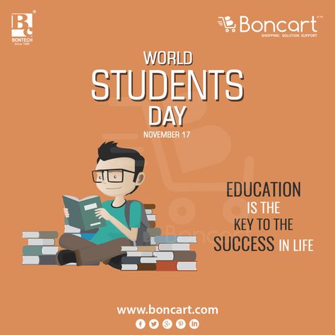 World Students Day November 17 World Student Day Creative Ads, Happy Students Day Pictures, World Students Day Creative Ads, Happy Students Day, World Students Day, International Students Day, Prayers Of Gratitude, Students Day, Happy Students