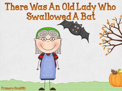 There Was An Old Lady Who Swallowed A Bat {Sub Tub} and {Bundle} Promethean Board, Popular Childrens Books, Literature Activities, Substitute Teaching, Kindergarten Ela, Theme Activity, Classroom Fun, Old Lady, Mini Lessons