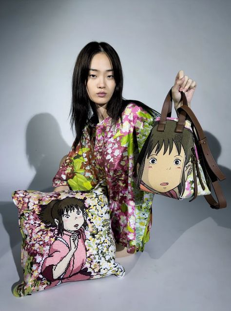 Loewe Reunites With Studio Ghibli for Spirited Away Collab - PAPER Studio Ghibli Fashion, Ghibli Fashion, Ghibli Museum, Juergen Teller, Japanese Animation, Capsule Collection, Fantasy Fashion, Vera Bradley Backpack, Gucci Dionysus