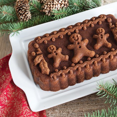 Gingerbread Cake with Butter Sauce from www.nordicware.com Gingerbread Cake Recipe, Bundt Recipes, Bundt Pans, Gingerbread Family, Christmas Cake Recipes, Gingerbread Cake, Nordic Ware, Loaf Cake, Butter Sauce