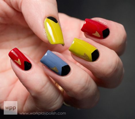 Original Star Trek Inspired Mani Star Trek Nails, Star Trek Wedding, Original Star Trek, Uss Enterprise Star Trek, Nails Now, Shiny Nails, Cute Nail Designs, Cool Nail Art, Beauty Nails