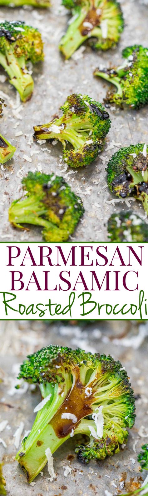 Balsamic Broccoli, Parmesan Roasted Broccoli, Averie Cooks, Vegetable Side, Roasted Broccoli, Broccoli Recipes, Vegetable Sides, Side Recipes, Veggie Sides