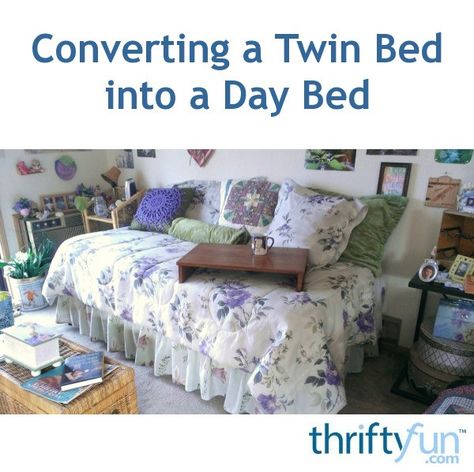 Single Bed Into Daybed, Convert Bed To Daybed, Twin Bed As Daybed, Twin Bed To Day Bed, Twin Bed Into Daybed, She Shed Decorating Ideas, Twin Beds Guest Room, My Own Place, Bed Placement