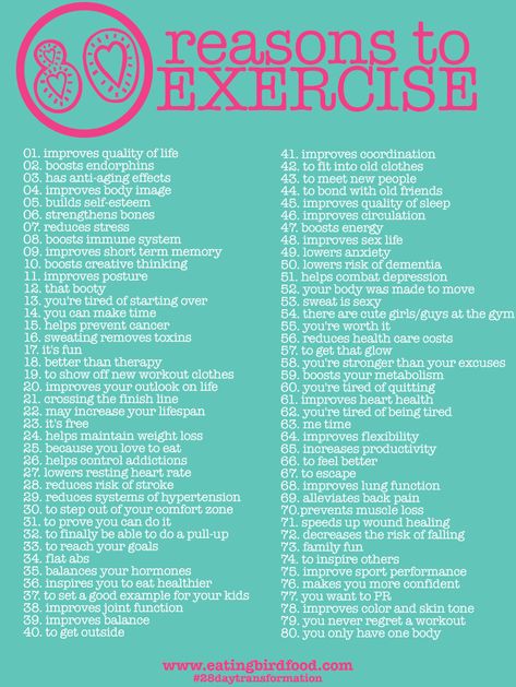 80 Reasons to Exercise Reasons To Exercise, Improve Body Image, Healthy Motivation, I Work Out, Daily Motivation, Get In Shape, Me Time, Healthy Tips, Healthy Weight