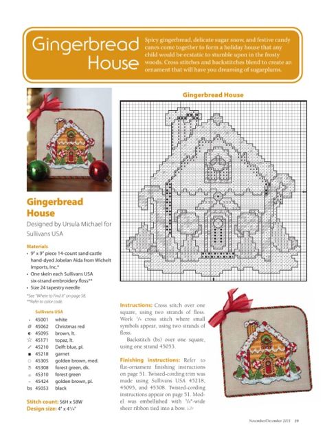 Christmas Cross Stitch Patterns Free, Cross Stitch Christmas Cards, Cross Stitch House, Cross Stitch Magazines, Cross Stitch Freebies, Cross Stitch Kitchen, Holiday Cross Stitch, Xmas Cross Stitch, Just Cross Stitch