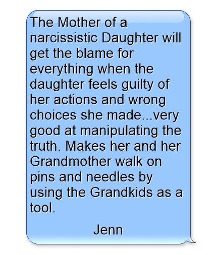 The Mother of a narcissistic Daughter will get the blame for everything when the daughter feels guilty of her actions and wrong choices she made...very good at manipulating the truth. Makes her and her Grandmother walk on pins and needles by using the Grandkids as a tool. Narcissistic Daughters, Narcissistic Daughter, Respect Parents Quotes, Grandparent Alienation, Adult Children Quotes, Grandparents Quotes, Personality Disorders, Narcissistic Mother, Serious Quotes