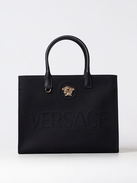 Find VERSACE Tote Bags on Editorialist. Tote Bags VERSACE Woman color Black 1 Versace Tote Bag, Medusa Versace, Versace Bag, Versace Logo, Versace Bags, Mini Tote Bag, The Tote Bag, Black Tote, Mini Tote