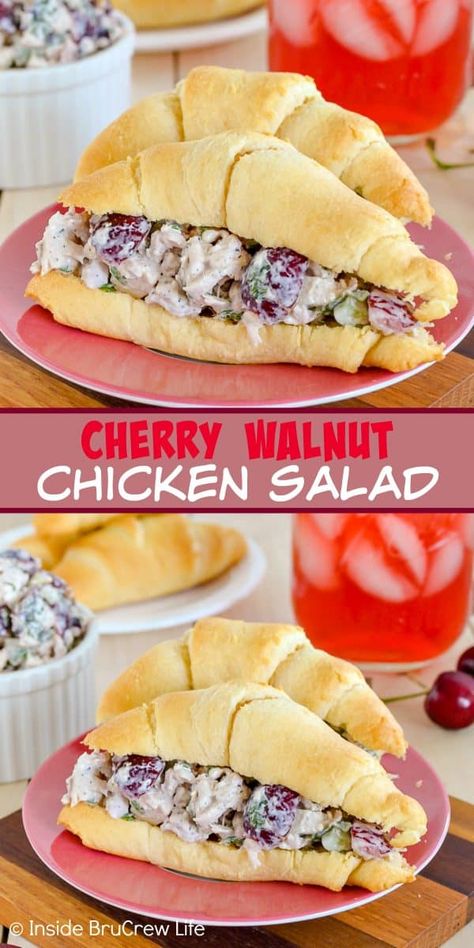 Cherry Walnut Chicken Salad - adding fresh cherries and walnuts to this easy chicken salad give it so much flavor. It is a delicious and easy recipe to enjoy on rolls or a salad! #chicken #salad #cherry #recipe #freshcherries #chickensalad Cherry Recipe, Walnut Chicken Salad, Walnut Chicken, Easy Chicken Salad, Salad Chicken, Chicken Salad Sandwich, Cherry Recipes, Fresh Cherries, Salad Sandwich