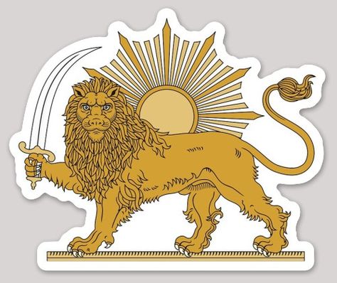 Persian Lion, Lion And Sun, Iranian Flag, Empire Symbol, Persian Tattoo, King Of Persia, Pahlavi Dynasty, Persian Empire, Pride Stickers