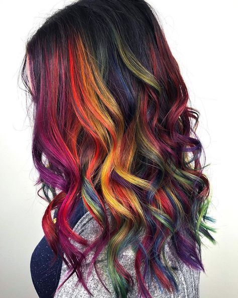 Rainbow Hex Codes, Bright Colored Hair, Short Braid Hairstyles, Short Braid, Rainbow Color Palette, Rainbow Hair Color, Salon Software, Hair Color Crazy, Color Balayage