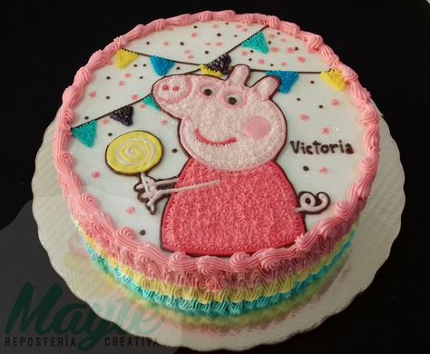 Peppa Pig Birthday Cake Buttercream, Tortas Peppa Pig, Peppa Pig 3rd Birthday, Pig Cakes, Peppa Pig Birthday Cake, Pig Birthday Cakes, Peppa Pig Cake, Cake Piping, Eighteenth Birthday