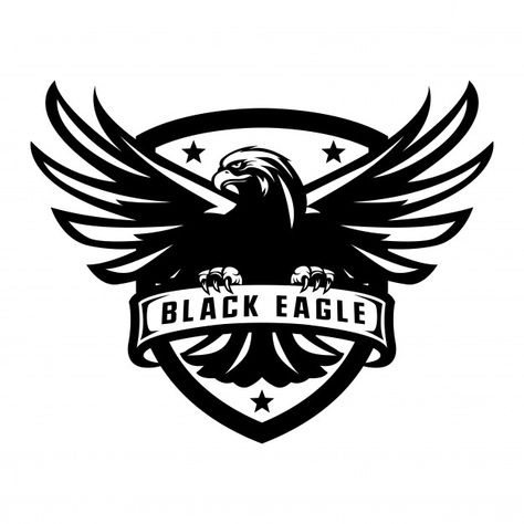 Black eagle mascot logo Premium Vector | Premium Vector #Freepik #vector #logo #template #cartoon #bird Black Eagle Logo, Eagle Vector Logo, Eagle Logos, Eagle Icon, Typo Logo Design, Mascot Logos, Eagle Vector, Cartoon Bird, Sports Logo Inspiration