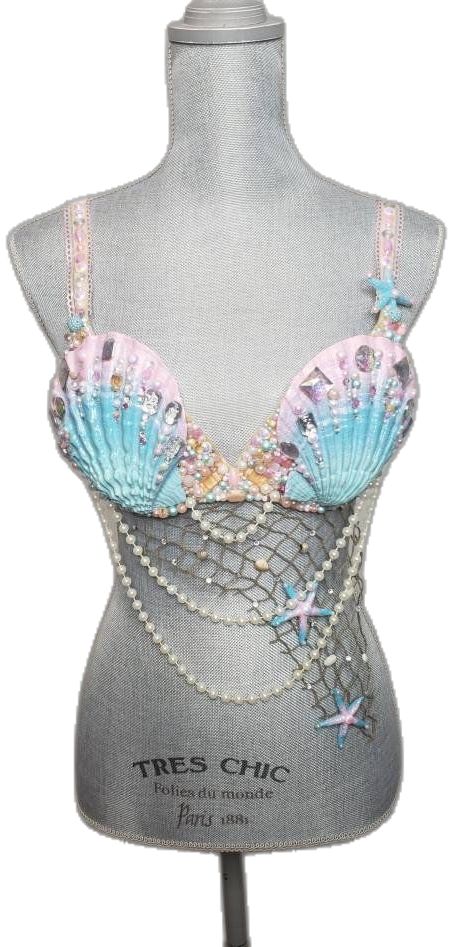 Diy Mermaid Top, Mermaid Halloween Outfit, Mermaid Royalty, Edc Fits, Mermaid Shell Top, Mermaid Bras, Mermaid Costume Women, Mermaid Bra Top, Mermaid Shell Bra