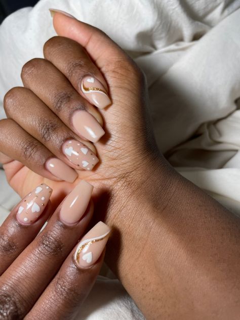 #nails, #coffin, #nude, #brown, #gold, #naildesigns, #manicure, #acrylic, #dip, #gel, #dip,#hearts, #swirl, #squiggle, #swarovski, #crystals,#black, #blackgirl, #blackwomen, #darkskin, #blackbeauty, #melanin, #melaninmanicure, #beauty Gold Accent Manicure, Brown Nails Swirl Design, Swirl Brown Nails, Brown Squiggle Nails, Brown And Gold Swirl Nails, Brown Swirls Nails, Play Heart, Crystals Black, Nails Nude