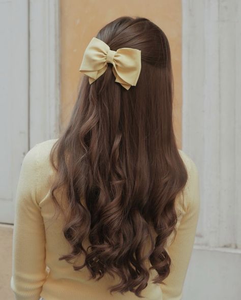 Cottagecore Hairstyles Medium, Hair Pictures Aesthetic, Bow Hairstyles For Women, Aesthetic Curls, Long Hairstyles Ideas, Bow Hairstyle Tutorial, Cottagecore Princess, Hair Styles For Short Hair, Hair Styles For Long Hair