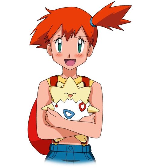 Misty & Togepi, Pokemon Pokemon Trainer Art, Togepi Pokemon, Pokemon Misty, Pokemon Wallpaper, Pokemon Trainer, Pokemon, Red, Hair, Anime