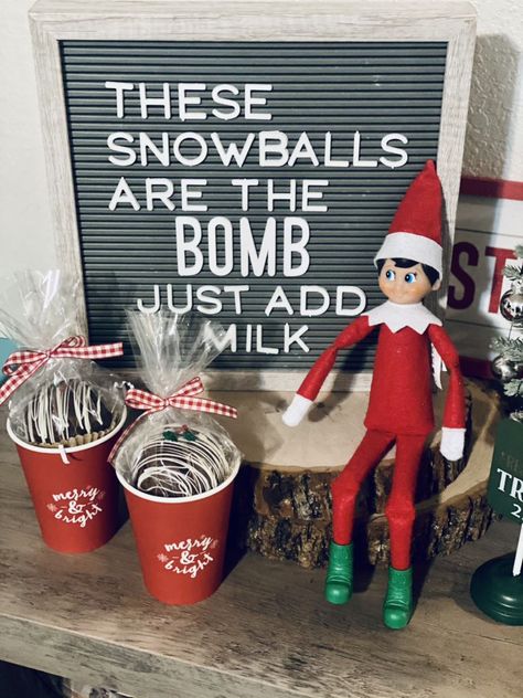 Elf On The Shelf Hot Coco, Elf On The Shelf Ideas Hot Cocoa Bomb, Elf Hot Cocoa, Elf On The Shelf Pet Ideas, Elf On The Shelf Printables, Elf 2024, Elf Ideas Easy, Youre The Bomb, Awesome Elf On The Shelf Ideas