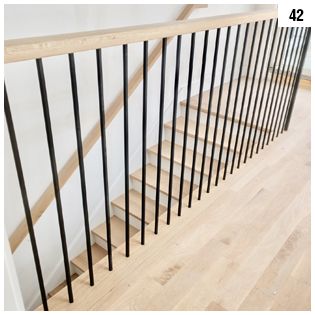 2nd Floor Railing Ideas, Ballastrades Indoor, Indoor Stair Railing Ideas Wood, Interior Railing Ideas, Stair Guardrail, Staircase Fence, Stairway Railing Ideas, Staircase Remodel Diy, Minimal Stairs