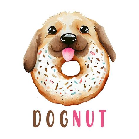 If You Give A Dog A Donut, Dog Puns Captions Instagram, Funny Dog Puns, Doughnut Art, Donut Quotes Cute, Donut Graphic, Quotes Doodles, Donut Drawing, Funny Dog Stickers