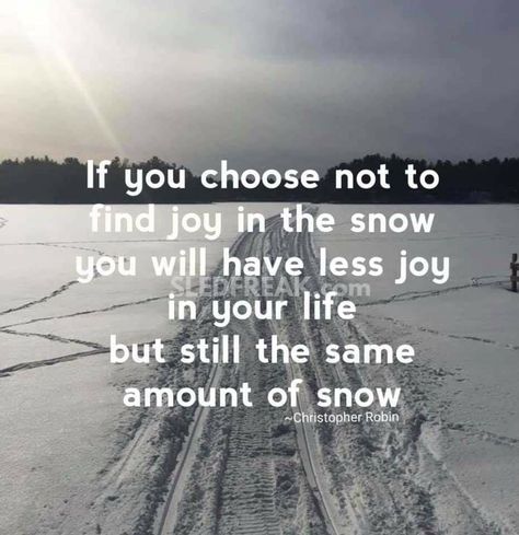 if you choose not to find joy in the snow, you will have less joy in your life but still the same amount of snow Snow Quotes, Say What You Mean, I Love Snow, Colour Combinations Fashion, I Love Winter, T Love, Find Joy, Be A Better Person, Powerful Words