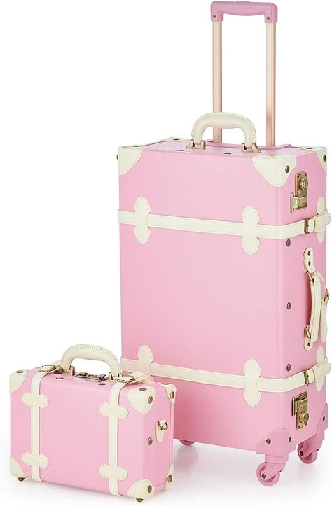 Pink Luggage Sets, Retro Suitcase, Pink Suitcase, Travel Luggage Set, Pink Luggage, Cute Suitcases, Small Luggage, Travel Bag Set, Stylish Luggage