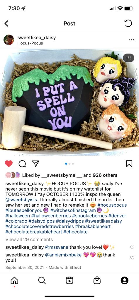 Hocus Pocus Chocolate Strawberries, Hocus Pocus Strawberries, Breakable Hearts, Chocolate Business, Hocus Pocus Party, Selling Ideas, Baby Shower Treats, Halloween Chocolate, Treat Ideas