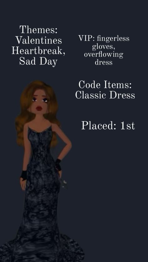 DO NOT REPOST!!
themes: Valentines Heartbreak, Sad Day
80% Chance Of Winning!🩷 Classic Dress, Dress Codes, Day Dresses, Dress To Impress, Valentines, Valentine's Day