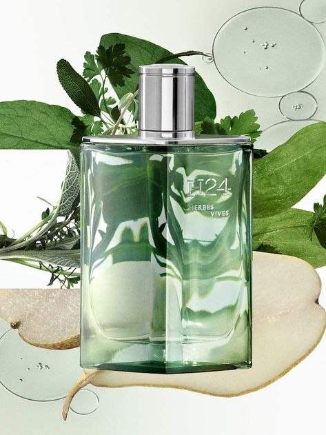 H24 Herbes Vives Eau de Parfum - HERMÈS | Sephora Summer Perfume, Hermes Perfume, Urban Nature, After The Rain, Refillable Bottles, Dehydrated Skin, Bottle Design, Recycled Glass, Fresh Herbs