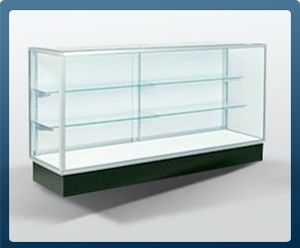 Glass Display Case Sale Stationery Store Design, Retail Display Shelves, Brick Living Room, Retail Display Cases, Home Office Shelves, Trophy Display, Shelves Display, Jewellery Shop Design, Glass Display Case