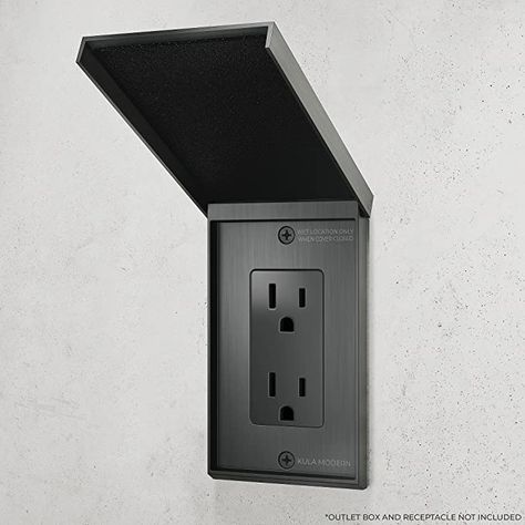 Kula Modern - Luxury Outdoor Weatherproof Electrical Outlet Cover | Minimalist Modern Design | Rugged Stainless Steel Hardware | Brushed Black Exterior Outlet Cover ELEGANT MODERN DESIGN: Elevate the style of your home with our modern outdoor outlet covers. Designed and constructed from the highest quality materials, our architecturally inspired, low profile brushed black outlet cover looks beautiful while keeping your home protected. WEATHERPROOF: We built the Mauka Cover to endure the elemen Black Outlet Covers, Exterior Outlet, Outdoor Outlet Cover, Outdoor Electrical Outlet, Electric Outlets, Outdoor Outlet, Modern Gadgets, Outdoor Fire Pit Designs, Electrical Outlet Covers