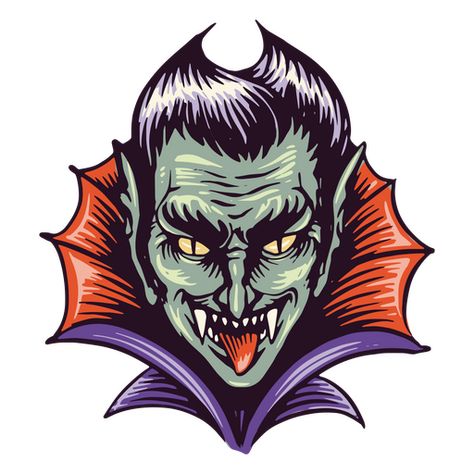 Smiley scary vampire PNG Design Vampire Logo Design, Horror Vector Art, Vampire Vector Art, Posters Layout, Vampire Tshirt, Scary Vampire, Vampire Skull, Halloween Horror T-shirt With Sublimation Print, Skull Illustration