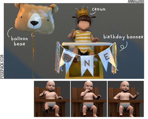 Ts4 Birthday Poses, Sims 4 First Birthday Cc, Birthday Cc Sims 4, Sims 4 Cc Birthday, Ts4 Infant Poses, Ts4cc Infant, Sims 4 Birthday Poses, Sims 4 Baby Poses, Sims 4 Studio Ghibli Cc