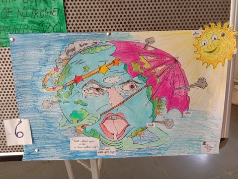 Poster on ozone day Protection Of Ozone Layer Poster, Ozone Depletion, Earth Drawings, Ozone Layer, Poster Drawing, Cause And Effect, Cartoon Drawings, Fun Crafts, Art Drawings