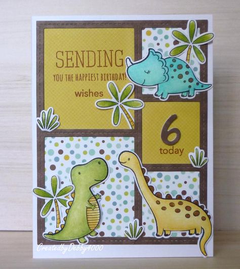 Dinosaur Stamps, Dinosaur Cards, Mft Cards, Birthday Cards For Boys, Bday Cards, Boy Cards, Kids Birthday Cards, Animal Cards, Dinosaur Birthday