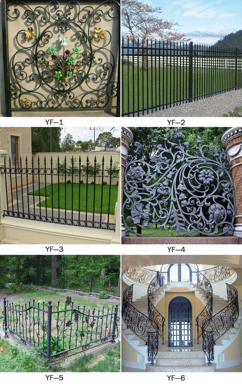 Wholesale cheap black wrought iron garden fence design cost for sale from china supplier–IOK-132 – You Fine Sculpture Wrought Iron Fences And Gates, Iron Fence Design, Brewery Patio, Iron Garden Fence, Garden Fence Design, Rod Iron Fences, Wrought Iron Fence Panels, Iron Fence Panels, Wrought Iron Fencing