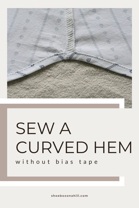 This tutorial will teach you how to sew a curved hem with two folds, be it a concave curve (inward curve, like an elasticized neckline), or a convex curve (outward curve, like a shirt hem or circle skirt). Sewing Curved Seams, How To Sew A Neckline, Eowyn Cosplay, Diy Nursing Dress, Sewing Machine Beginner, Sewing Bias Tape, Apron Sewing, Sewing Seams, Sewing Tricks