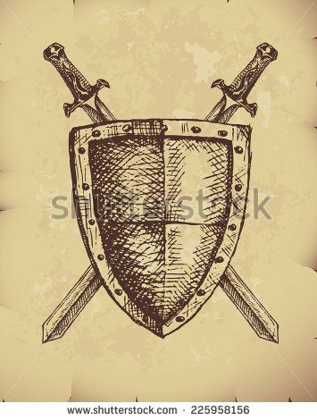 Shield Drawing Stock Photos, Images, & Pictures | Shutterstock Shield Drawing, Shield Tattoo, Medieval Shields, Art Flash, Tattoo Outline Drawing, Paper Origami, Cool Small Tattoos, Knee Tattoo, Logo Design Typography