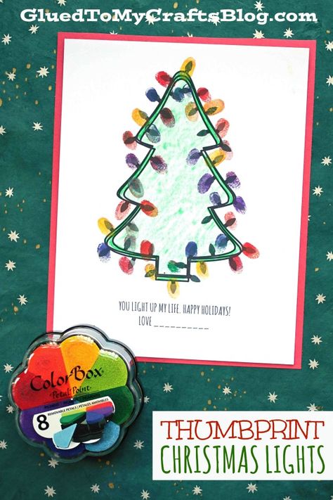 #gluedtomycrafts Thumbprint You Light Up My Life - Kid Craft - Make a festive & beautiful light show with our super easy Thumbprint Christmas Lights kid craft idea & free "you light up my life" printable! Christmas Lights Kids Craft, Christmas Light Crafts For Kids, You Light Up My Life, Christmas Light Preschool Craft, Christmas Light Thumbprints, Finger Print Christmas Lights, Class Thumbprint Christmas Lights, Fingerprint Christmas Lights, Prek Christmas