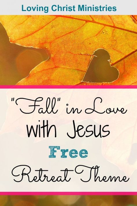 With the free Fall in Love with Jesus retreat them, we'll be reminded how Christ’s love for us changes us into beautiful, colorful creations in Him. #womensministry #ministryideas #fall #retreatthemes Self Love Retreat Ideas, Ladies Ministry Fall Themes, Fall Themed Ladies Night, Fall Devotional Ideas, Fall Retreat Ideas, Fall Devotions For Women, Christian Retreat Themes, Womens Retreat Themes, Fall In Love With Jesus