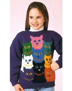 Cat Pattern Sweater, Cat Sweater Pattern, Mary Maxim, Jumper Knitting Pattern, Pullover Pattern, Cat Sweater, Knitting Needles Sizes, Knit Pillow, Knitted Wit