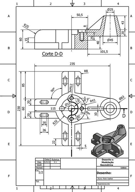 Mechanical Drafting Drawing, Drawing Mechanical, Isometric Drawing Exercises, Autocad Isometric Drawing, Learn Autocad, Solidworks Tutorial, Drafting Drawing, Interesting Drawings, Focus Point