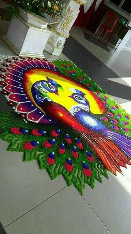 Diwali Big Rangoli, Sanskar Bharti Rangoli Designs Beautiful, Big Rangoli Designs For Competition, Roop Chaudas Rangoli, Best Rangoli Designs For Competition, Big Rangoli Designs Creativity, Peacock Rangoli Designs, Cartoons Rangoli Design, Cartoons Rangoli