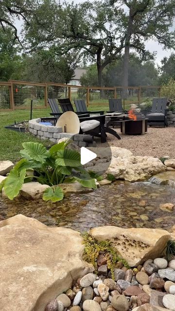 Fire Pit Under Pergola, Fire Pit Pergola, Pondless Waterfall, Outdoor Fire Pit Area, Backyard Design Ideas Budget, Building A Pergola, Pergola Lighting, Backyard Water Feature, Waterfalls Backyard