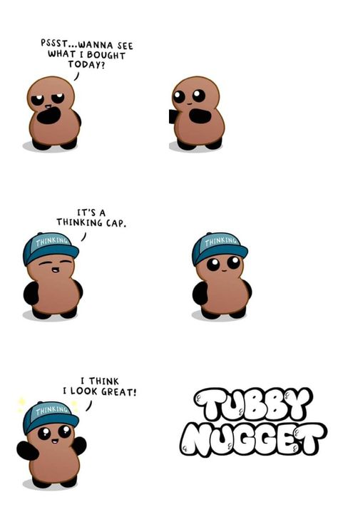 Tubby Nugget Wallpaper Cute, Nugget Wallpaper, Tubby Nugget, Cute Potato, Cute Couple Comics, Happy Sunday Quotes, Cute Funny Cartoons, Perfect Selfie, Funny Cartoon Gifs