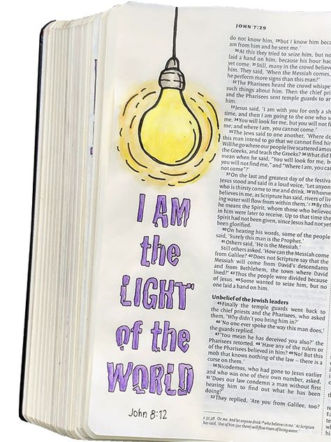 Bible Journaling: five more examples - perfectly4med: Artist at work Biblia Aesthetic, Bible Drawings, Doodling Drawings, Bible Lettering, Bible Journaling Ideas, Journal Bible Quotes, I Am The Light, Bible Doodles, Bible Journal Notebooks