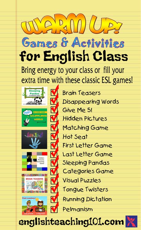 Warm Up Games, Esl Teaching Resources, Esl Games, Esl Vocabulary, Esl Classroom, Esl Activities, Esl Lessons, Vocabulary Games, Games Activities